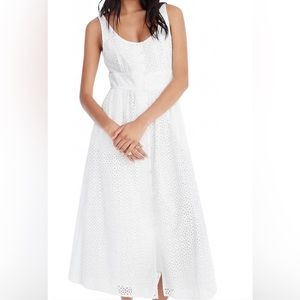 J Crew white eyelet A line Dress NWT Size 12